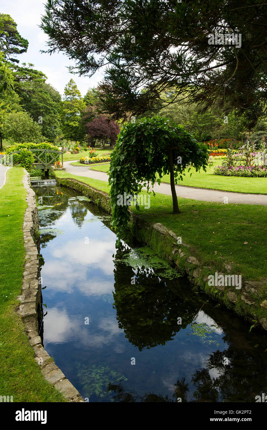 Trenance Gardens in Newquay, Cornwall. Stock Photo