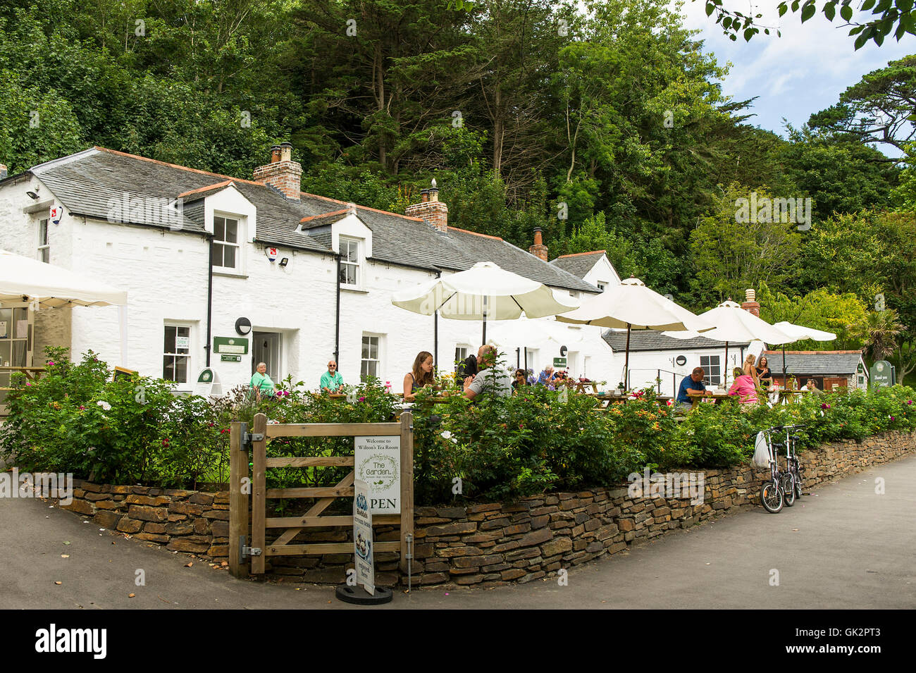 Wilton’s tea Room in Trenance Gardens in Newquay, Cornwall. Stock Photo