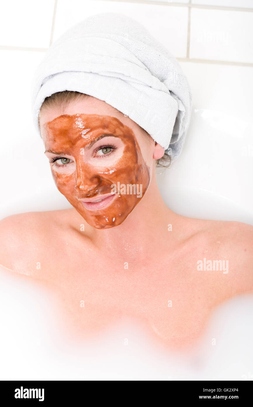 Beauty mask face woman blond spa hi-res stock photography and images ...