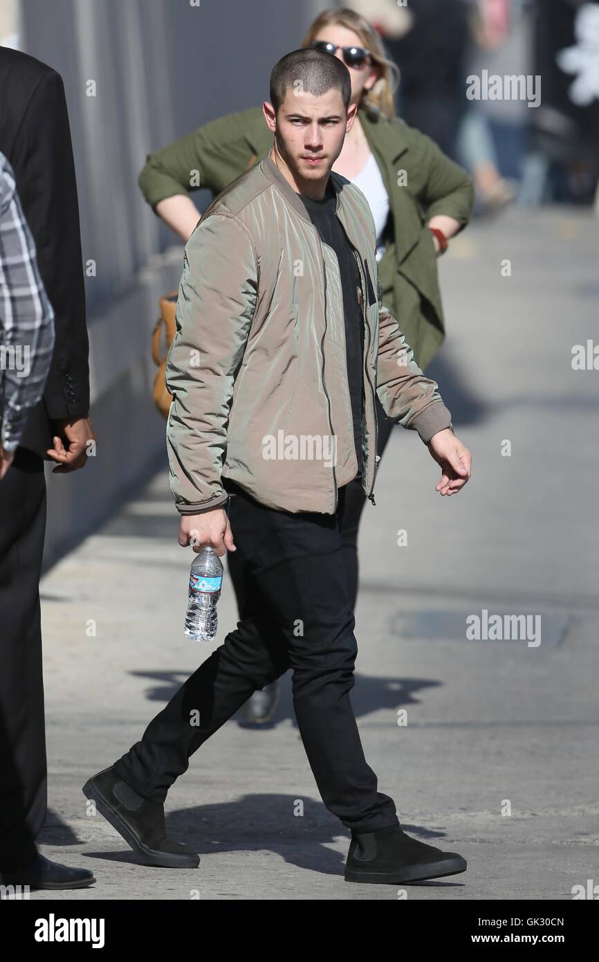 Nick Jonas seen arriving at the ABC studios for Jimmy Kimmel Live