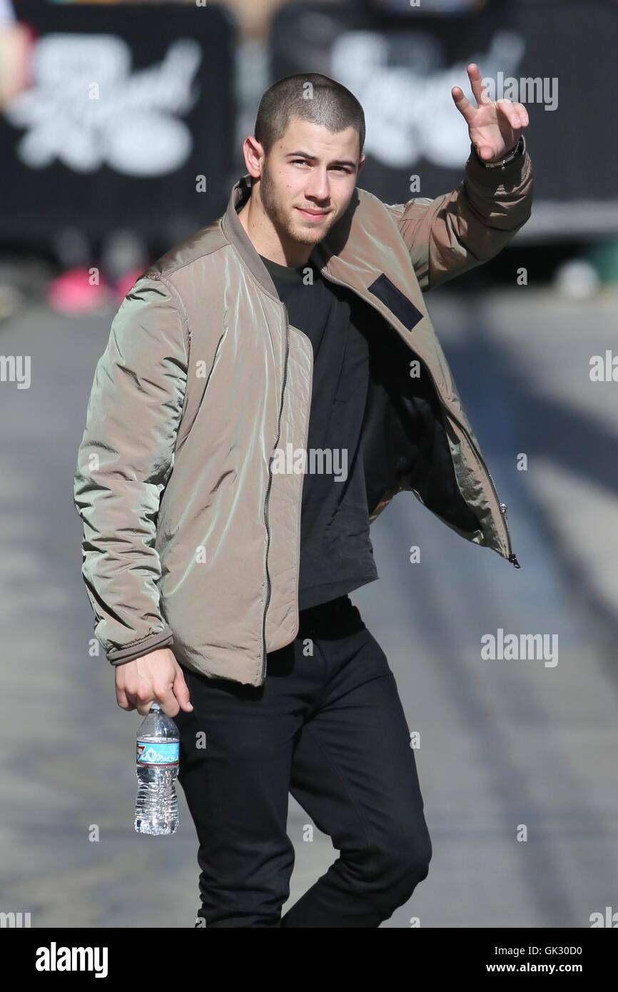 Nick Jonas seen arriving at the ABC studios for Jimmy Kimmel Live