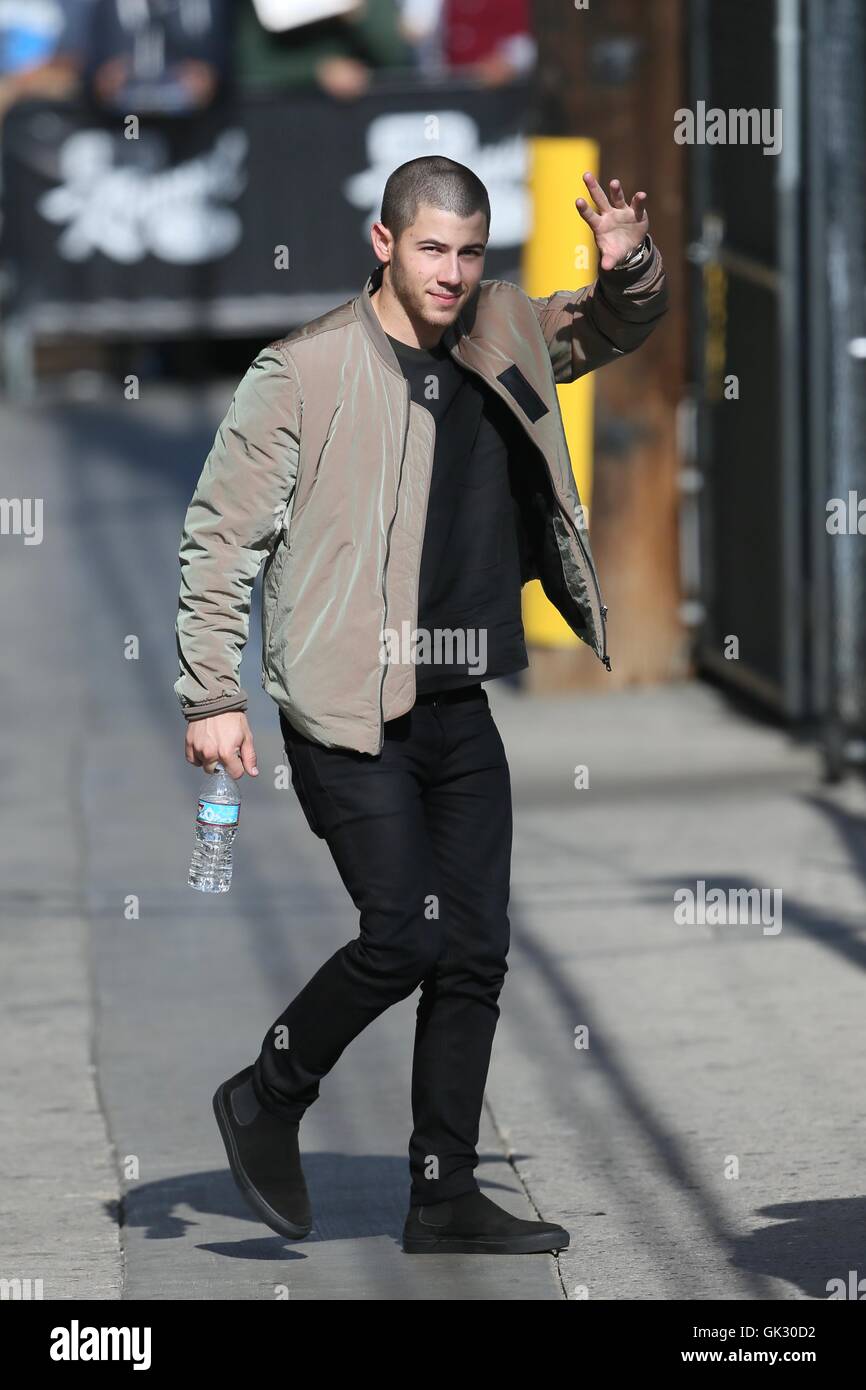 Nick Jonas seen arriving at the ABC studios for Jimmy Kimmel Live