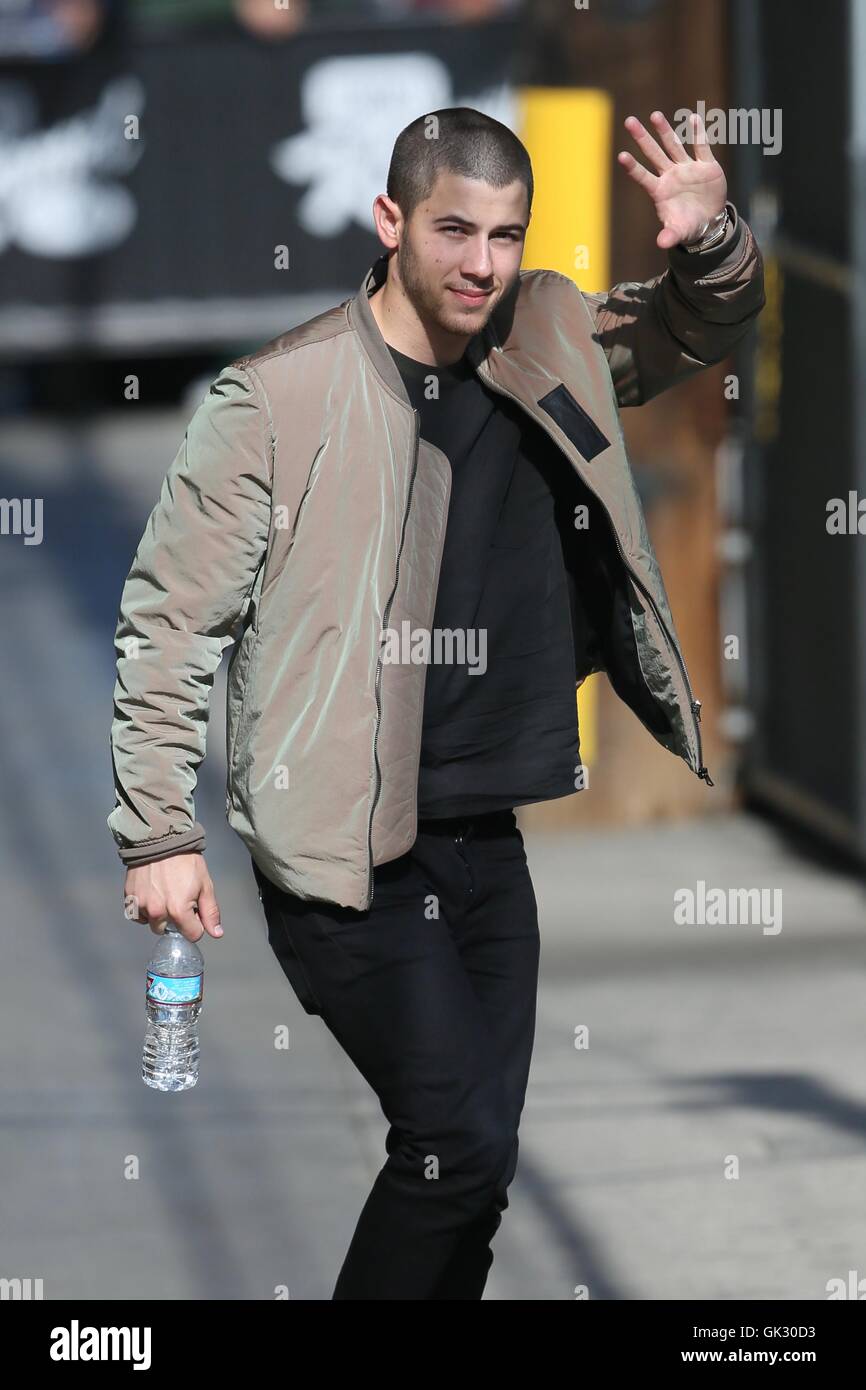 Nick Jonas seen arriving at the ABC studios for Jimmy Kimmel Live