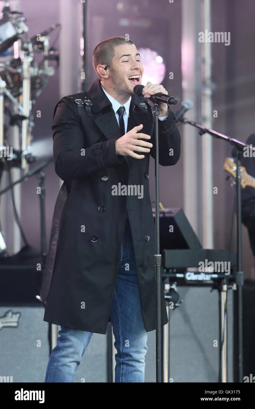 Nick Jonas and Tove Lo seen performing on Jimmy Kimmel Live Featuring