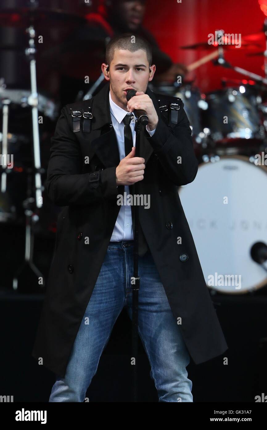 Nick Jonas and Tove Lo seen performing on Jimmy Kimmel Live Featuring