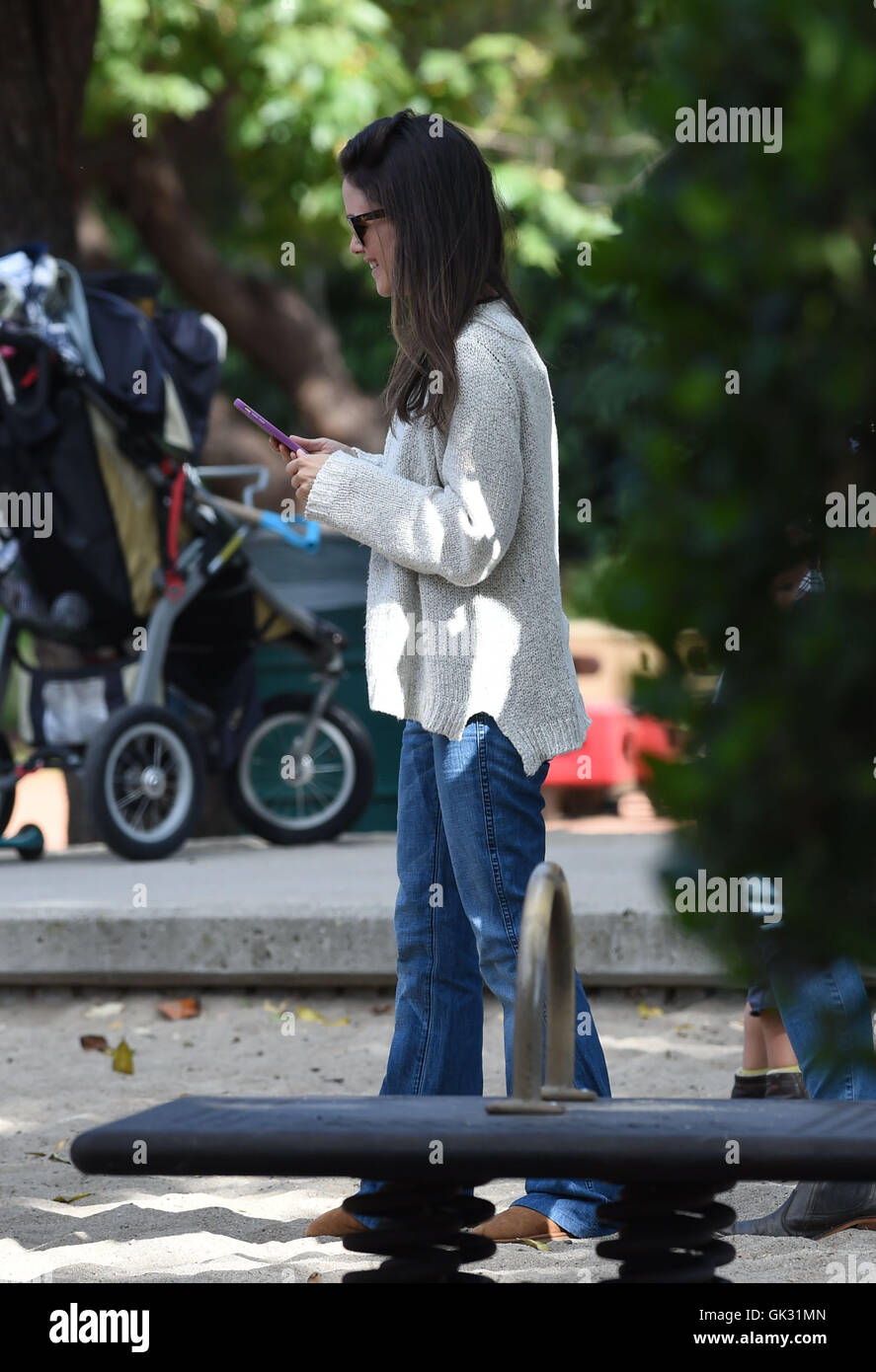 Rachel Bilson takes her daughter Briar Rose to the park Featuring