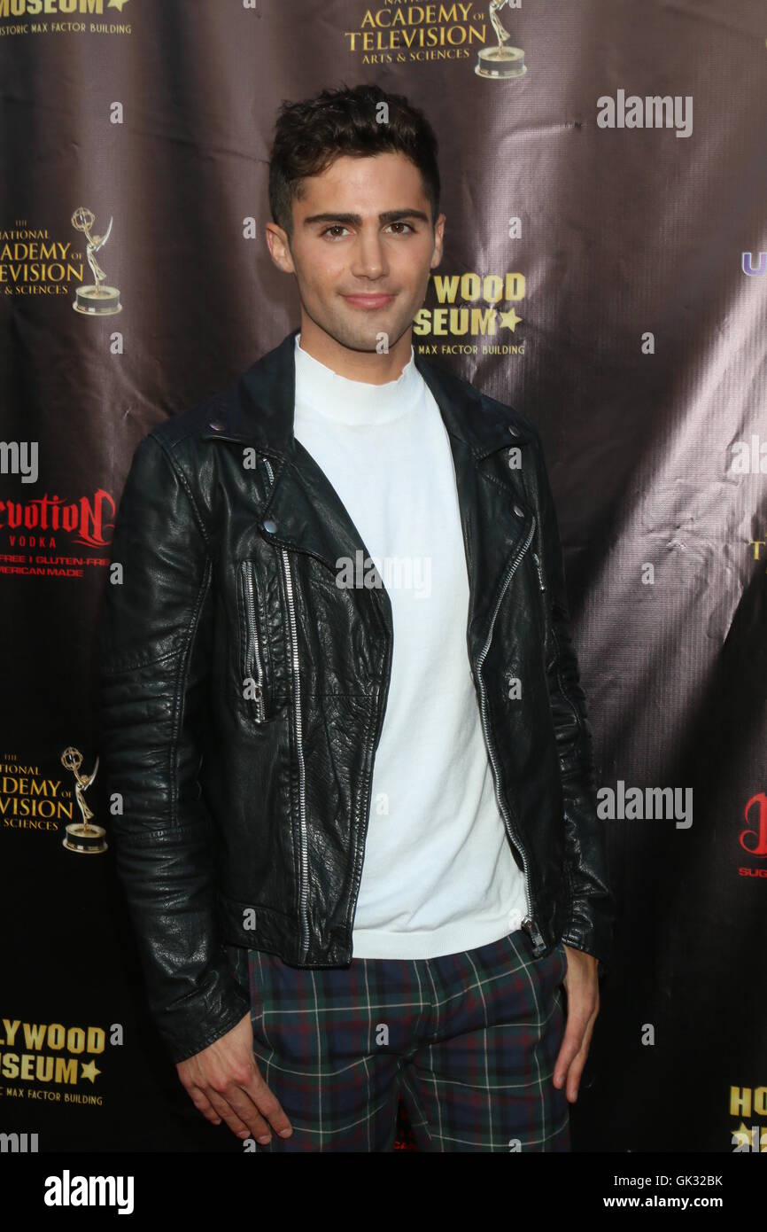 2016 Daytime EMMY Awards Nominees Reception at the Hollywood Museum on April 27, 2016 in Los Angeles, CA  Featuring: Max Ehrich Where: Los Angeles, California, United States When: 27 Apr 2016 Stock Photo