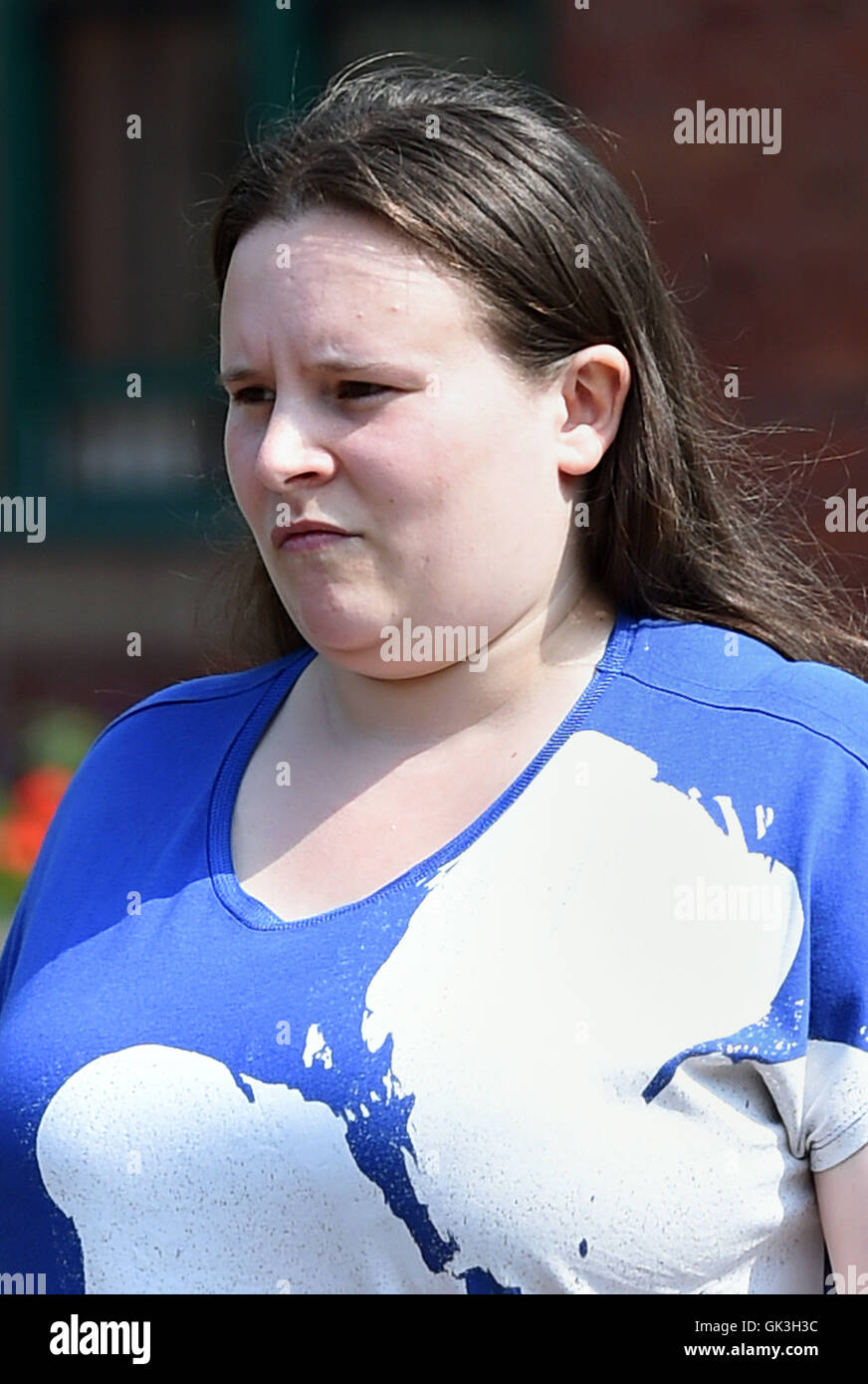 Jennifer Lampe arrives at Telford Magistrates' Court in Shropshire to be sentenced for beheading her two pet snakes after arming herself with scissors and a knife. Stock Photo