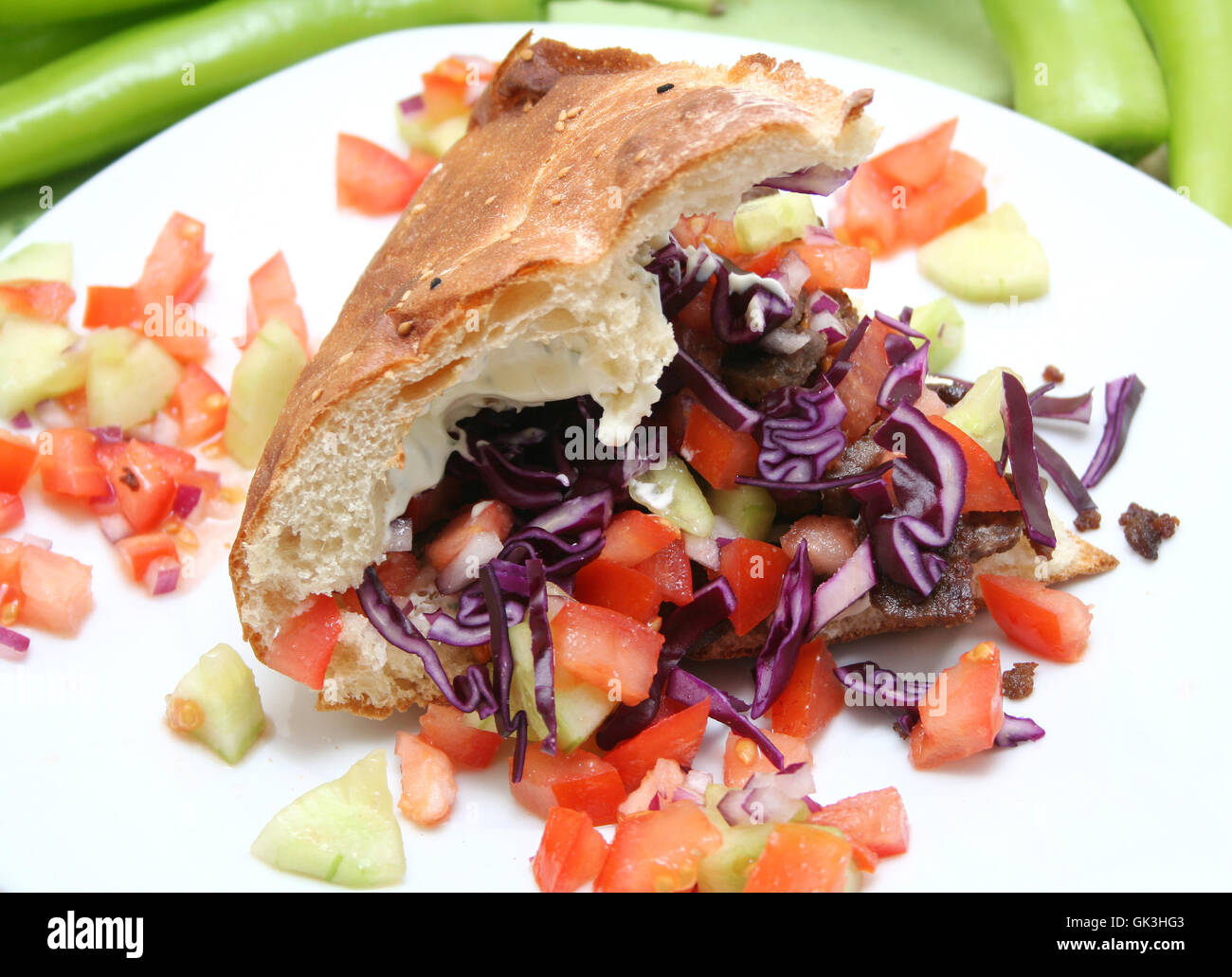 bread cucumber vegetable Stock Photo