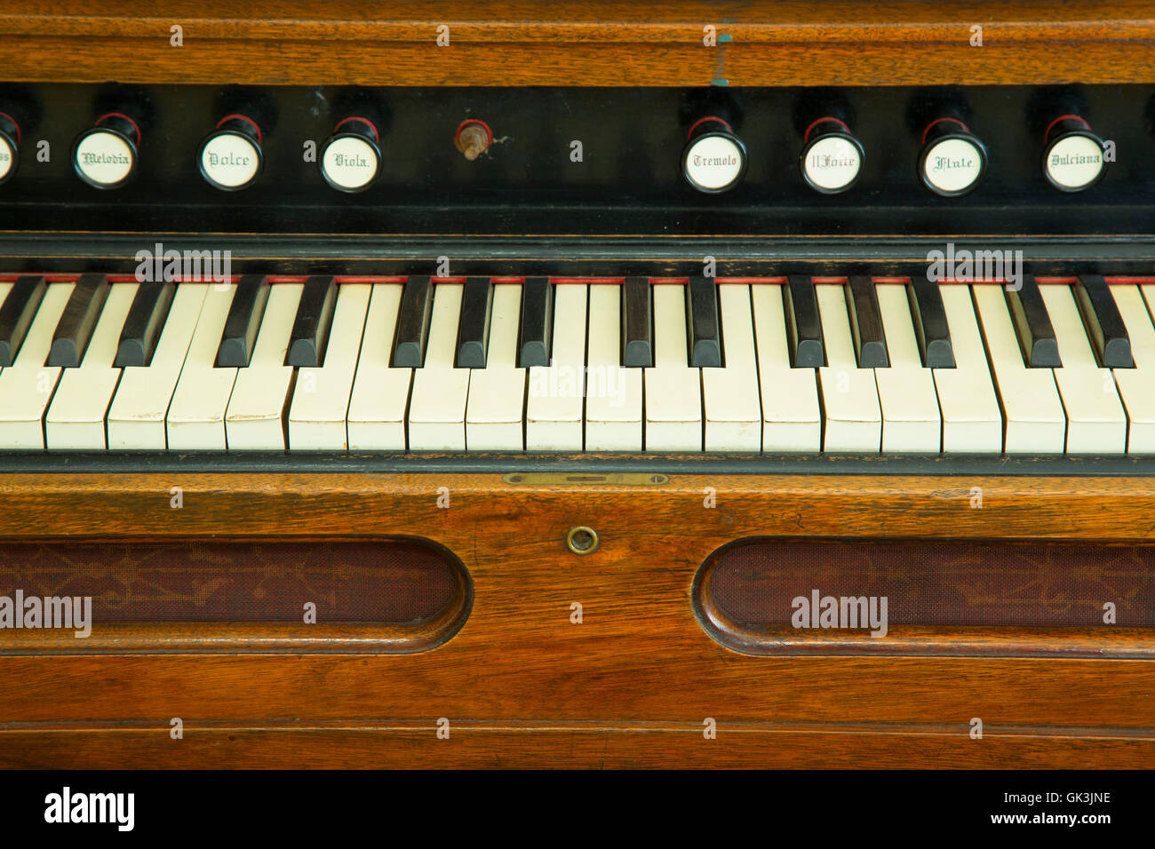Pump organ keyboard, Shoshone County Mining & Smelting Museum at the