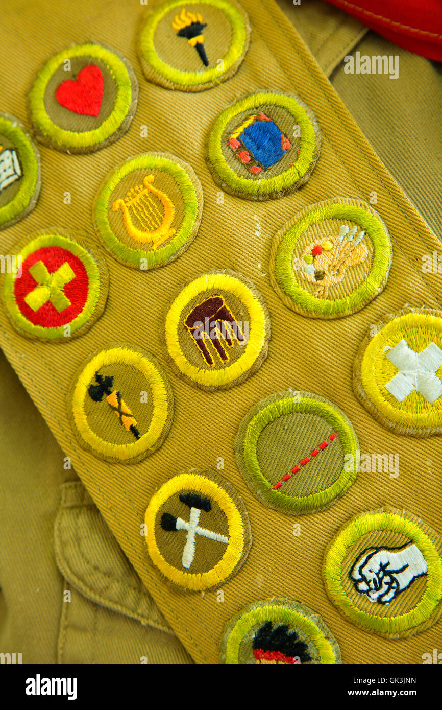 Boy Scout uniform badges, Shoshone County Mining & Smelting Museum at