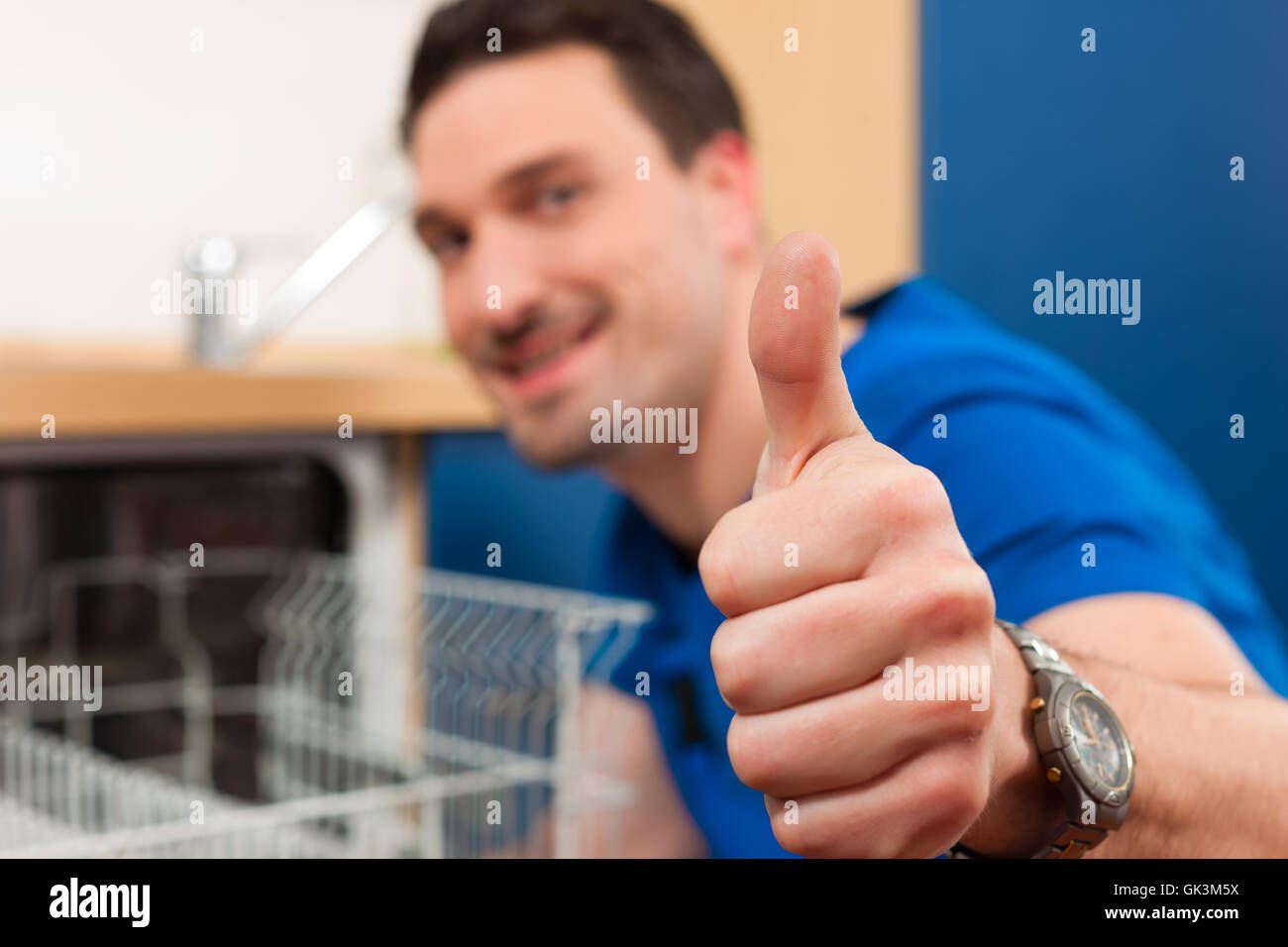 repair plumber automatic dishwasher Stock Photo Alamy