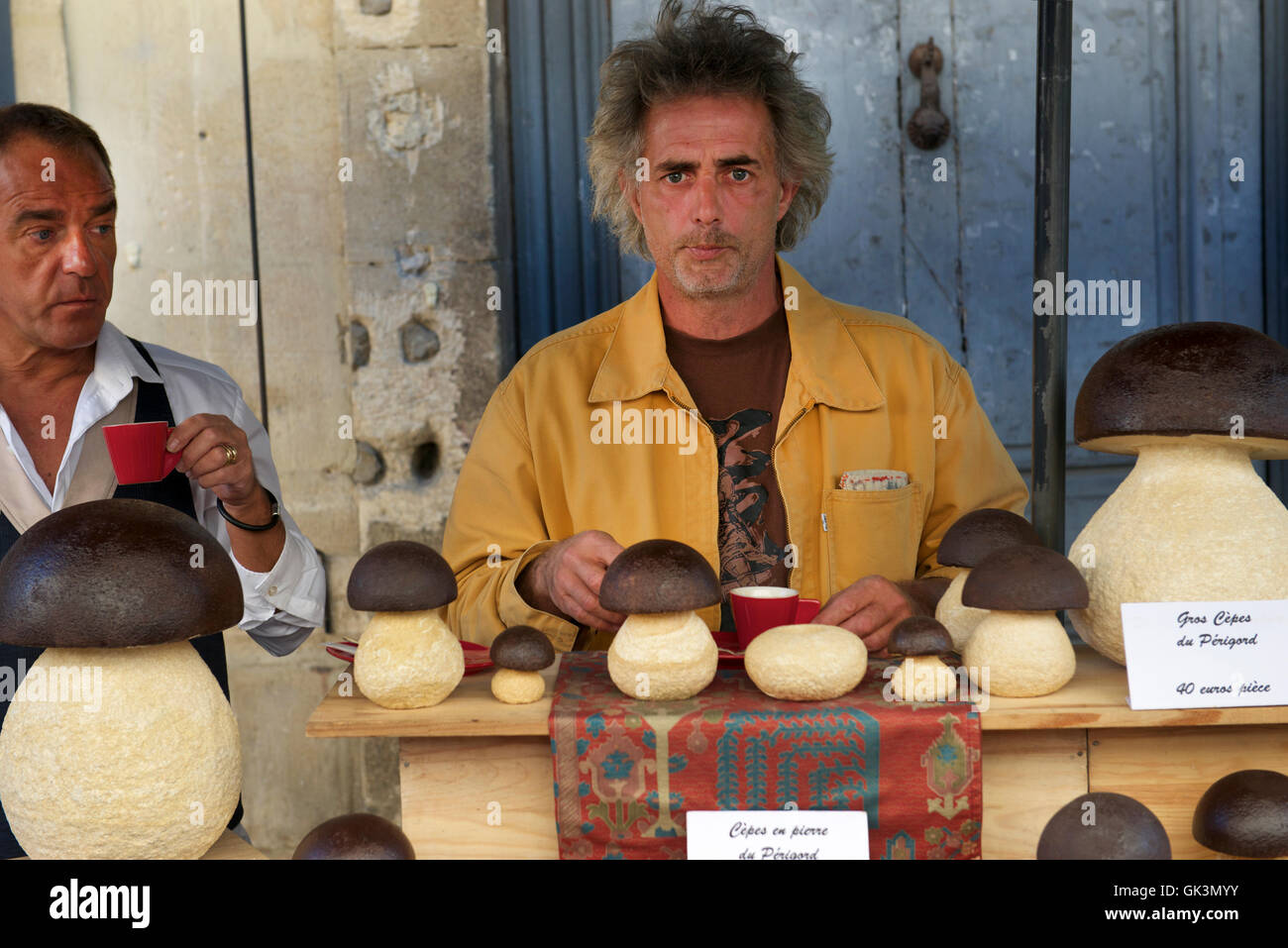 Sarlat-la-Caneda, France, France --- Saturday market traders, Sarlat le Caneda, Perigord Noir, Dordogne, France --- Image by © J Stock Photo