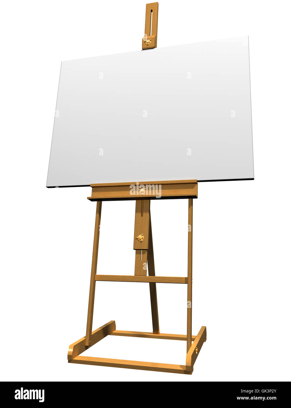 Canvas Painting stand wooden easel Art supply isolated, Mock up Stock Photo  - Alamy