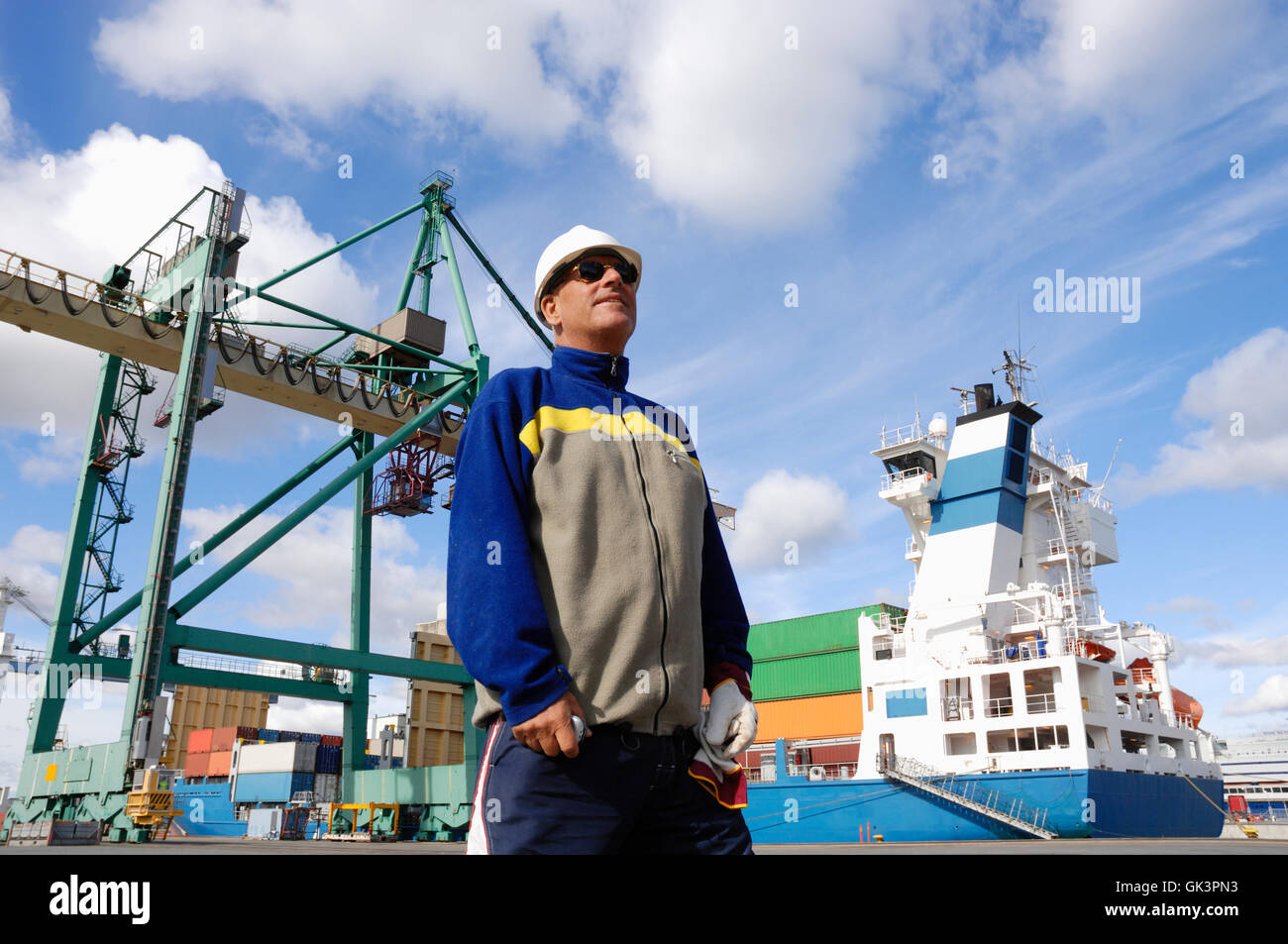 container port shipping Stock Photo