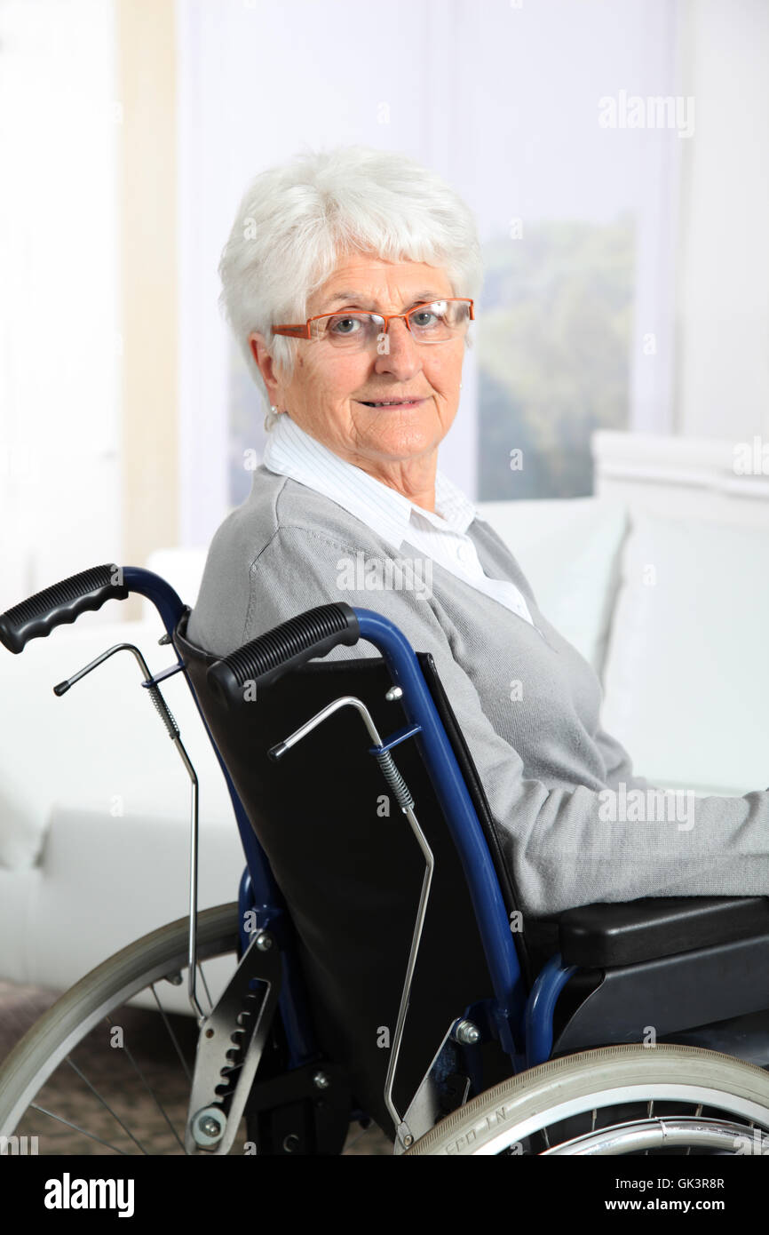 woman wheelchair nursing home Stock Photo Alamy