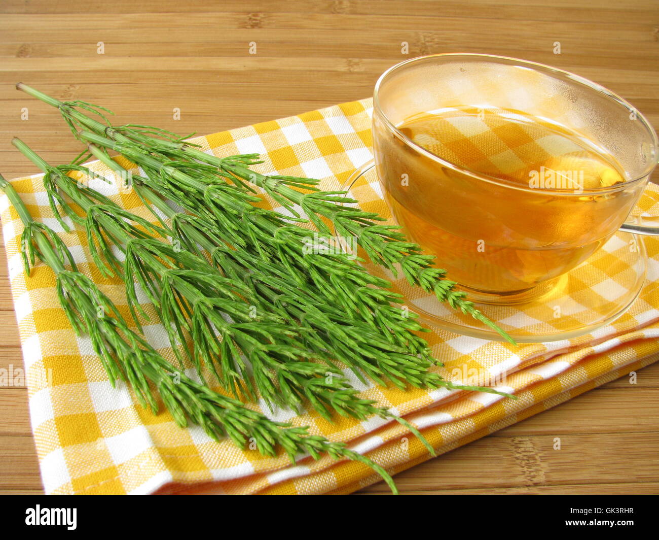 tea with field horsetail Stock Photo