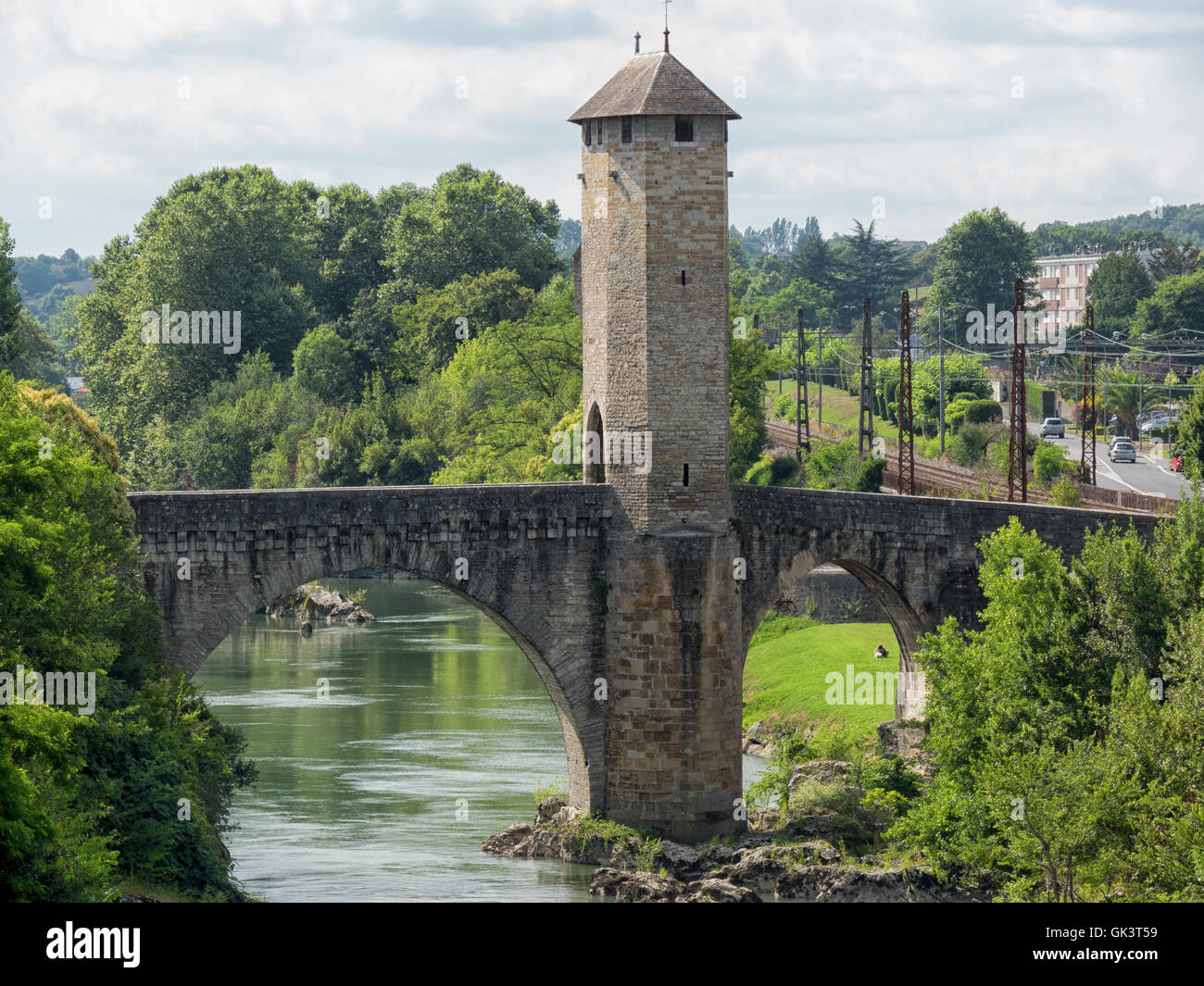 Orthez old bridge in the french pyrenees Stock Photo - Alamy