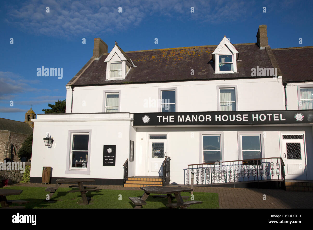 Manor House Hotel, Holy Island; Northumberland; England; UK Stock Photo