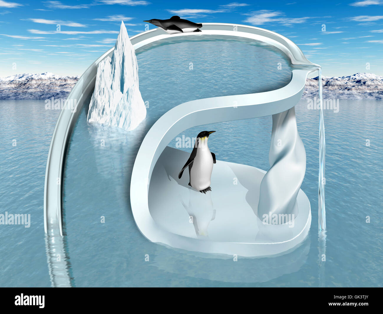 winter penguin wildlife Stock Photo