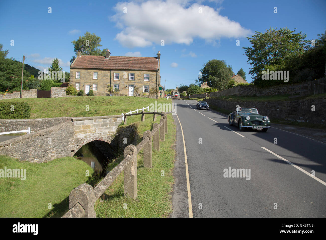Classic Car and Traditional House; Hutton le Hole; North York