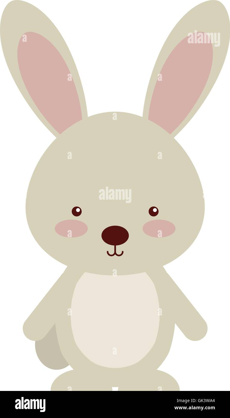 woodland rabbit animal character cute icon Stock Vector Image & Art - Alamy