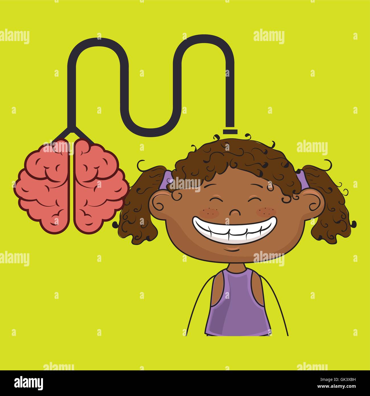 girl brain cable idea Stock Vector Image & Art - Alamy