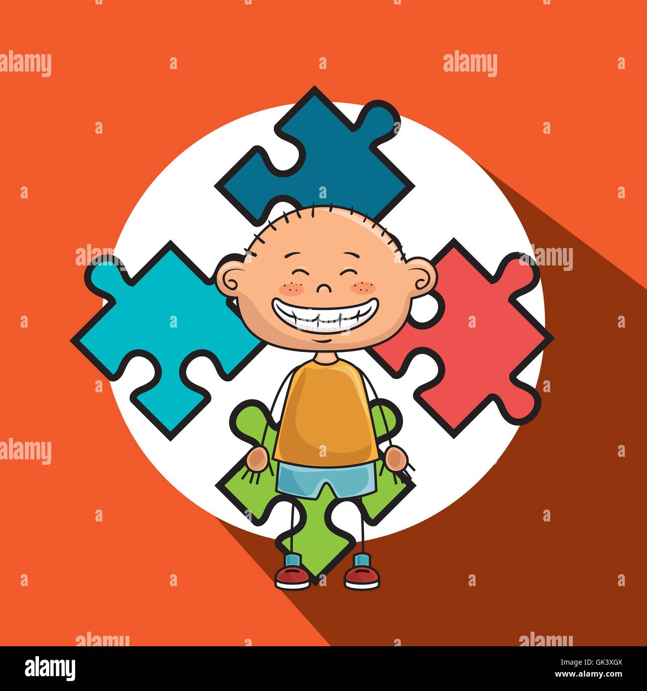 boy kids puzzle icon Stock Vector Image & Art - Alamy