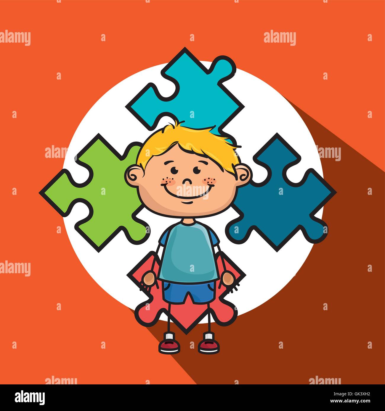 boy kids puzzle icon Stock Vector Image & Art - Alamy
