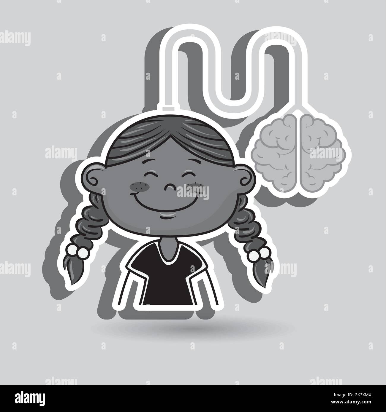 girl brain cable idea Stock Vector Image & Art - Alamy