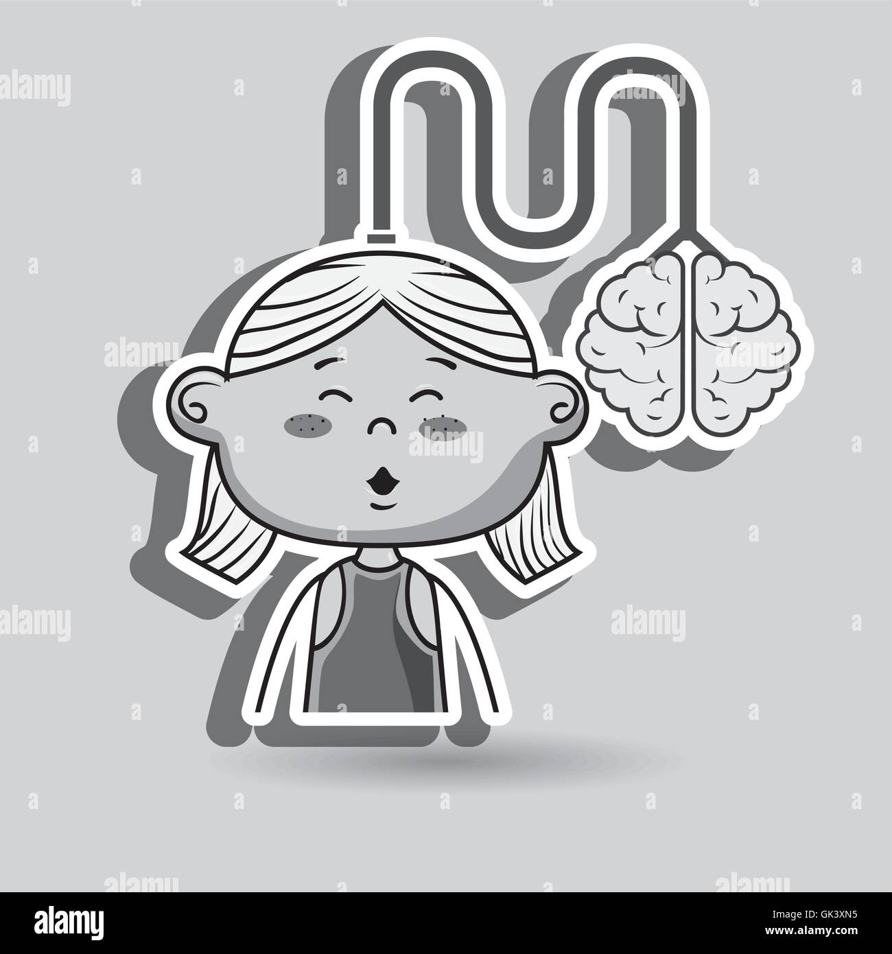 girl brain cable idea Stock Vector Image & Art - Alamy