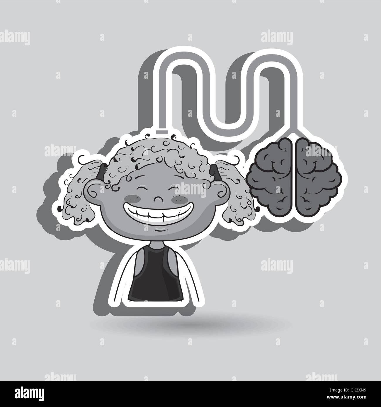 girl brain cable idea Stock Vector Image & Art - Alamy