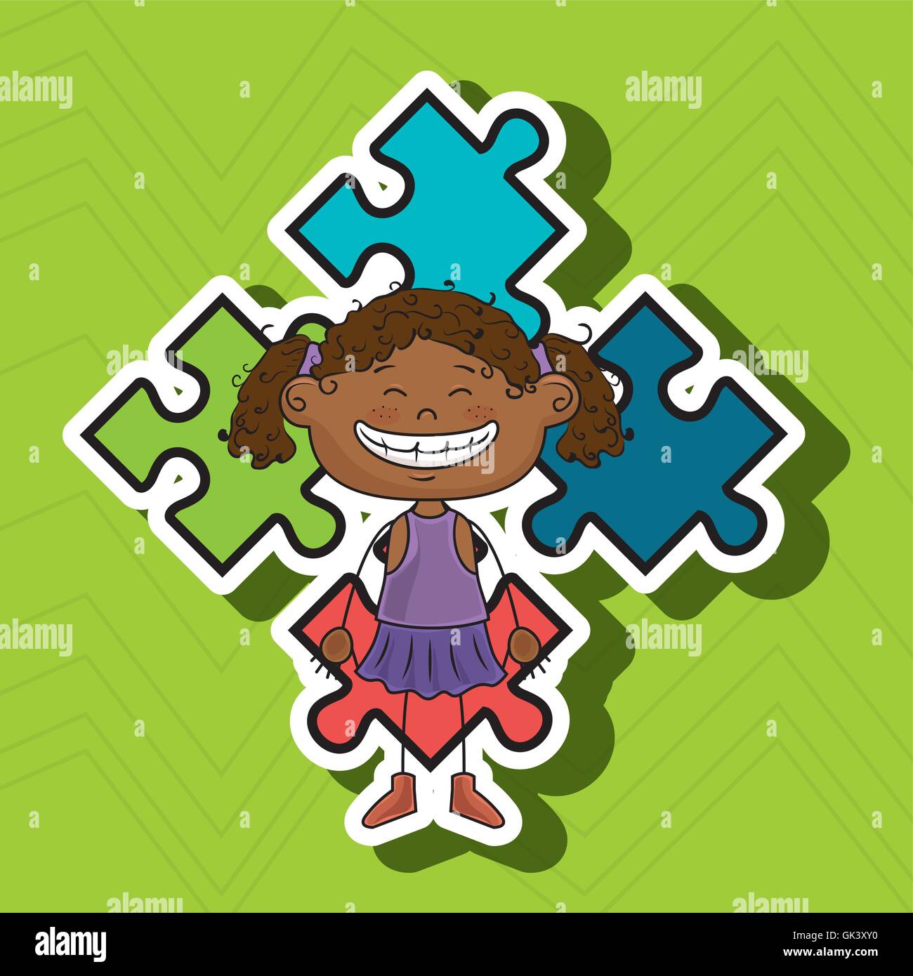 girl kids puzzle icon Stock Vector Image & Art - Alamy