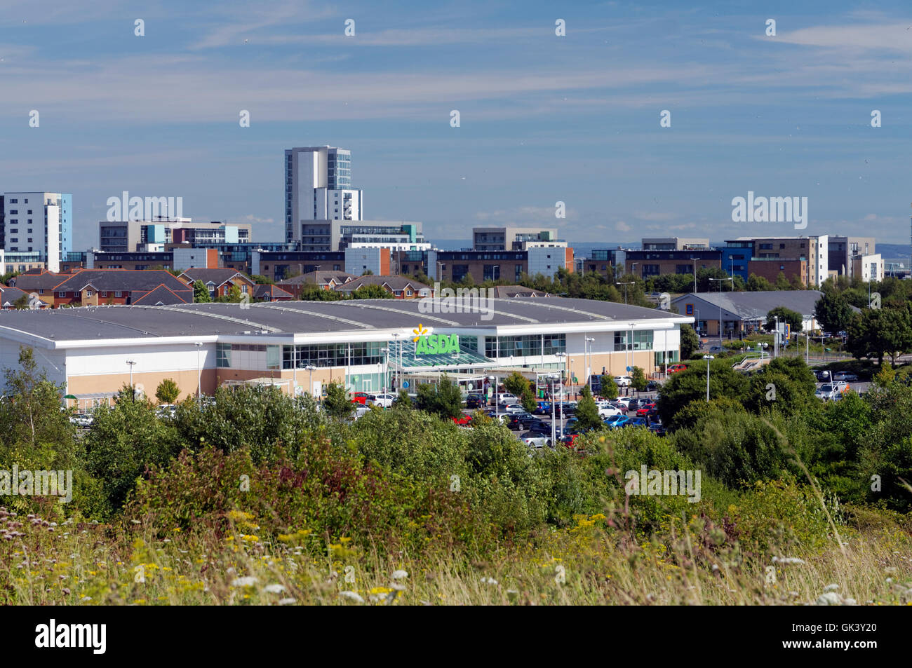 Asda supermarket, Ferry Road Retail Park, Cardiff, Wales. Stock Photo