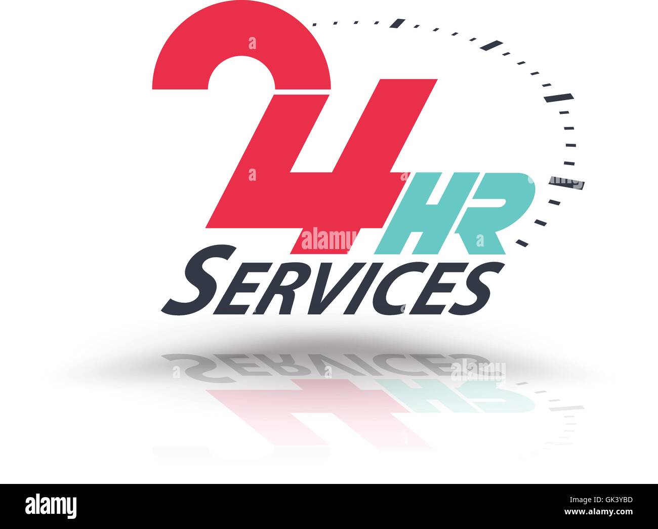 24 hours open customer service collection. Vector illustration Stock