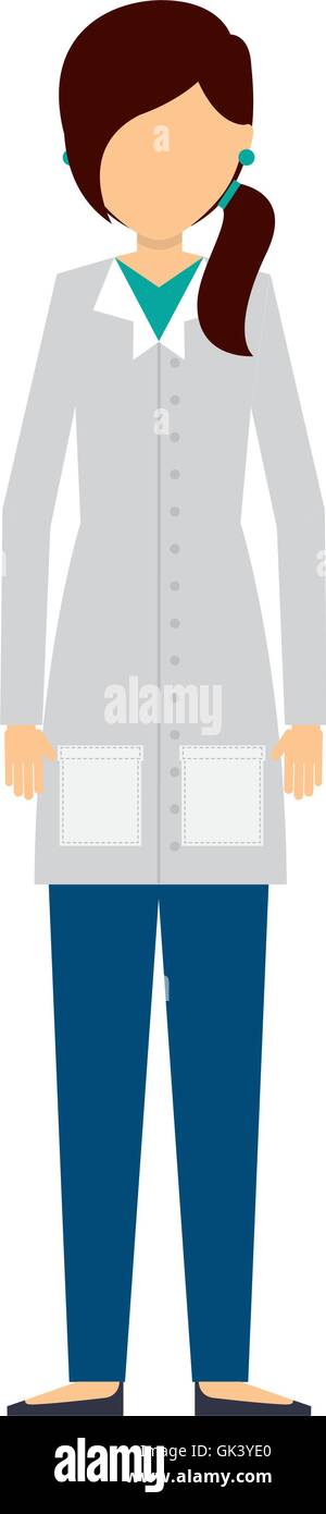 professional scientific woman job isolated icon Stock Vector Image ...
