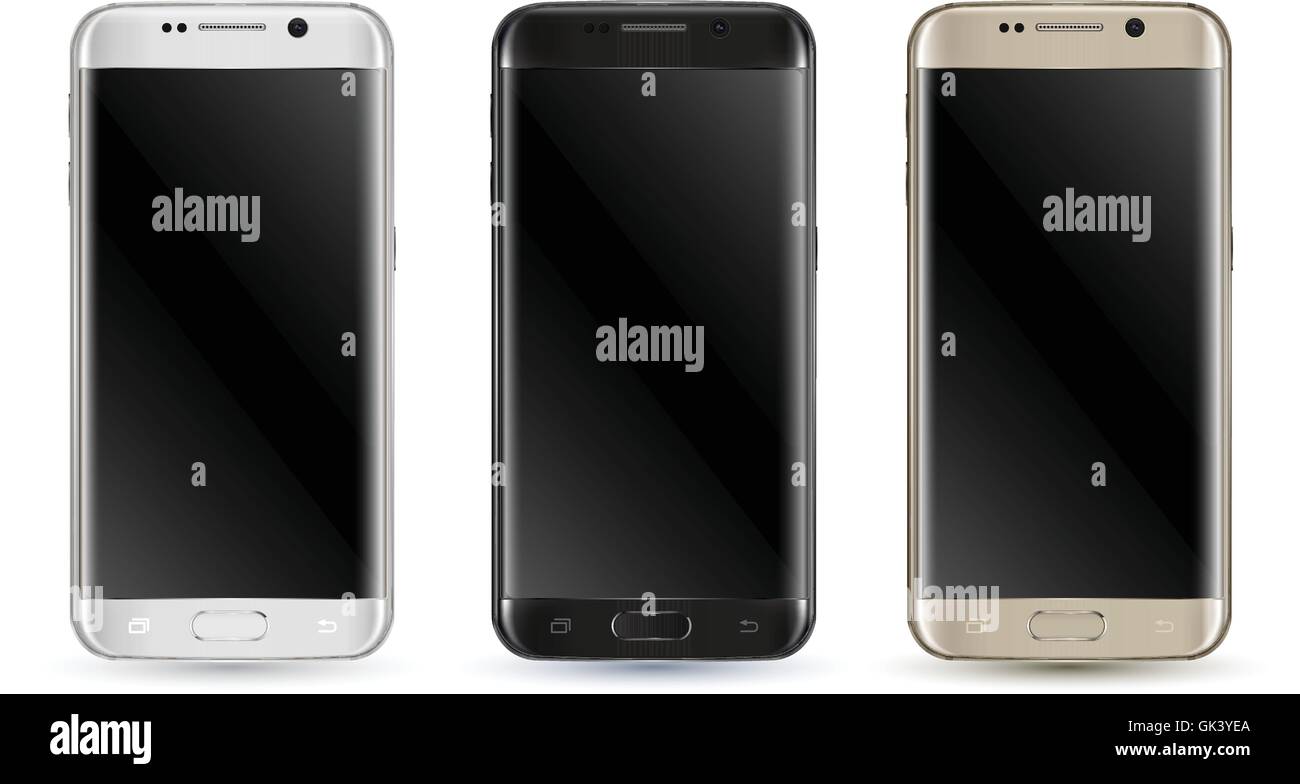New realistic smartphone mockups with blank screen isolated on white ...