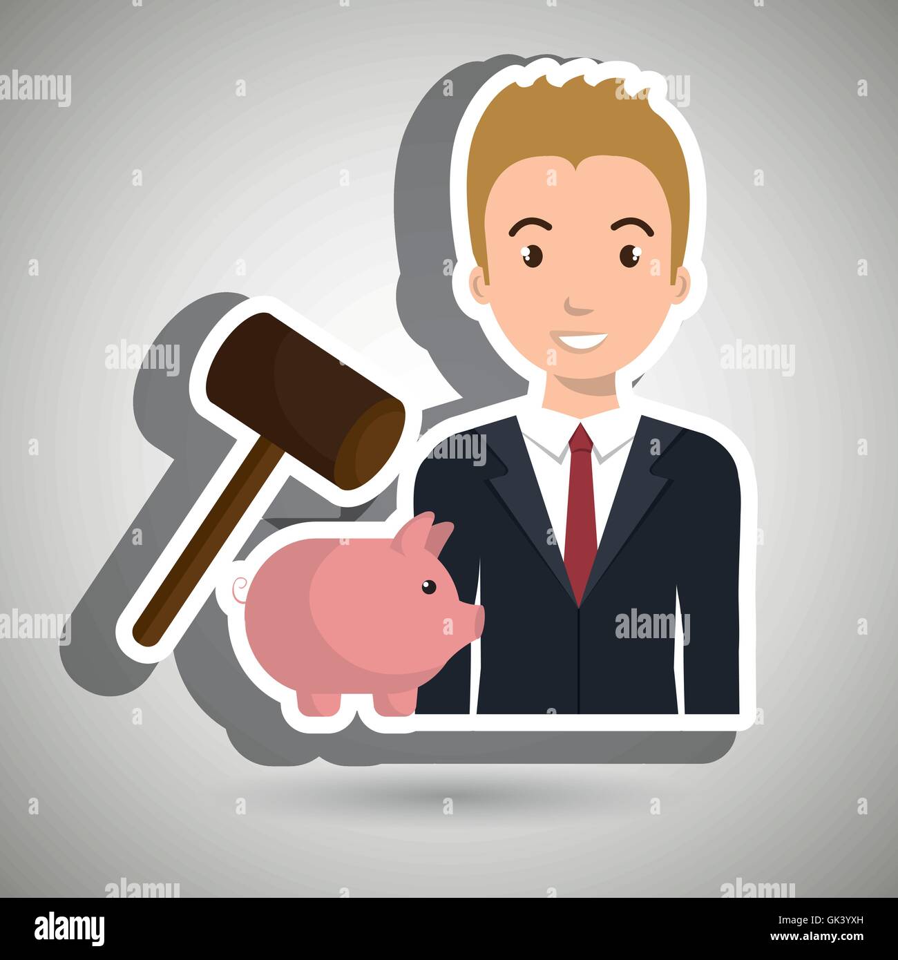 man piggy saving money Stock Vector Image & Art - Alamy