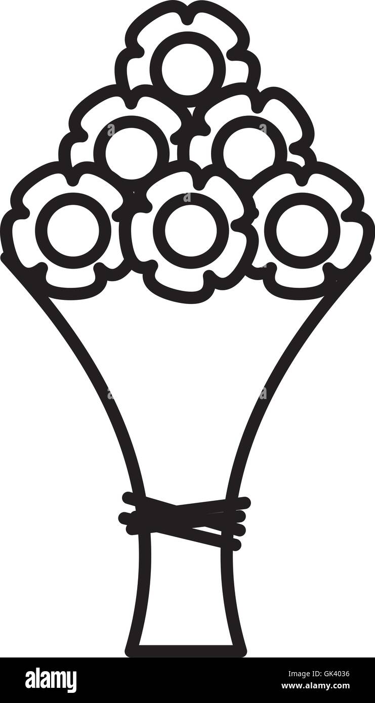 bouquet of flowers isolated icon Stock Vector Image & Art - Alamy