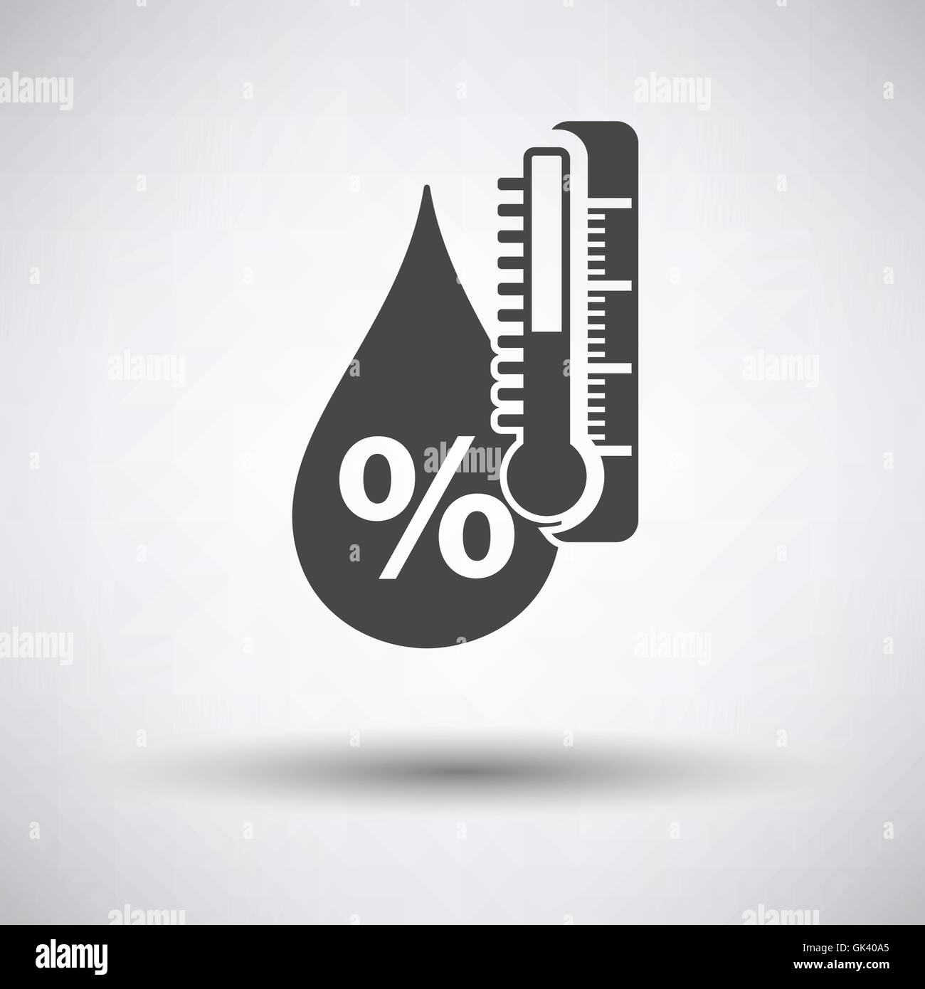 Humidity icon on gray background with round shadow. Vector illustration ...