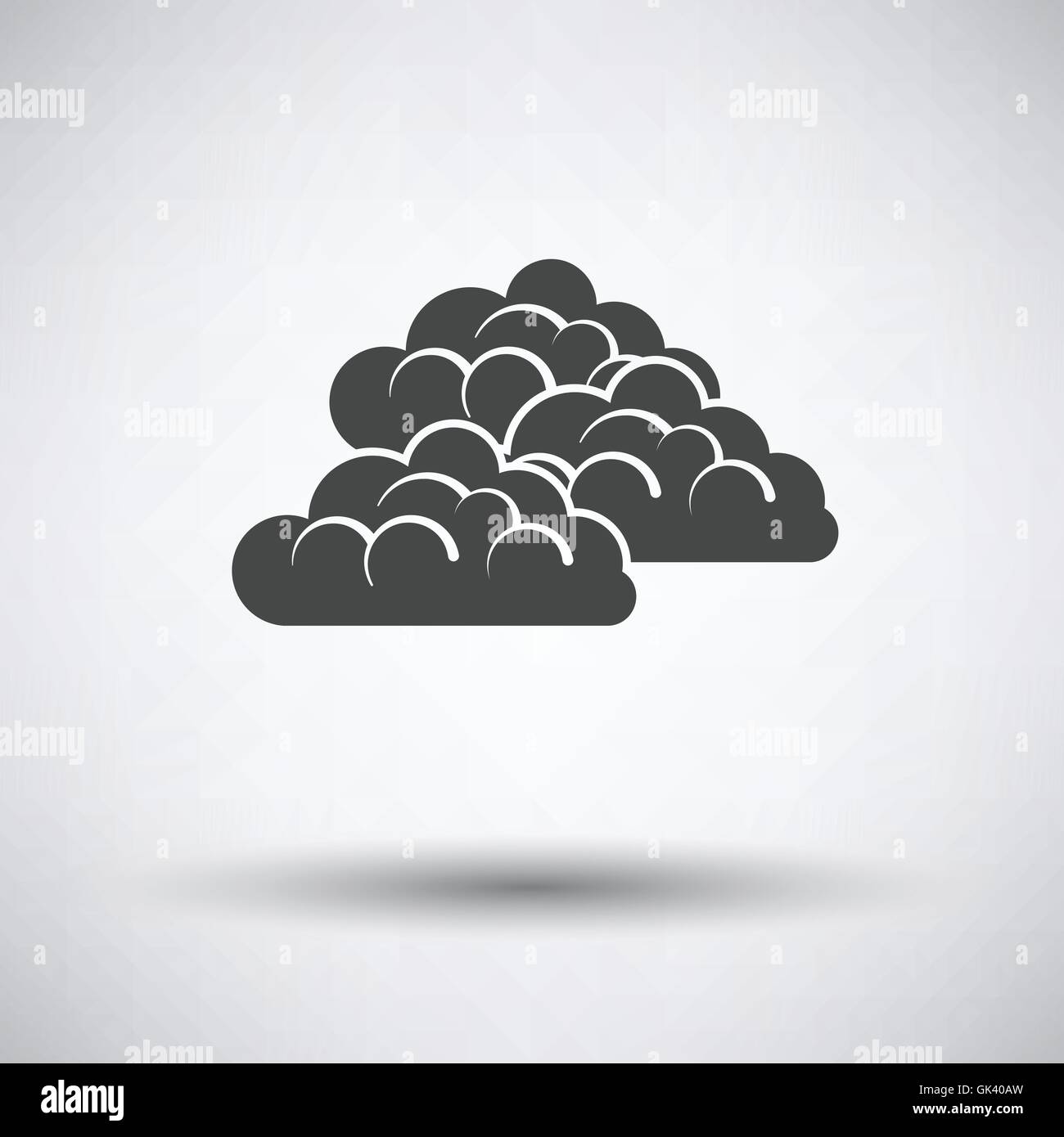 Cloudy icon on gray background with round shadow. Vector illustration ...