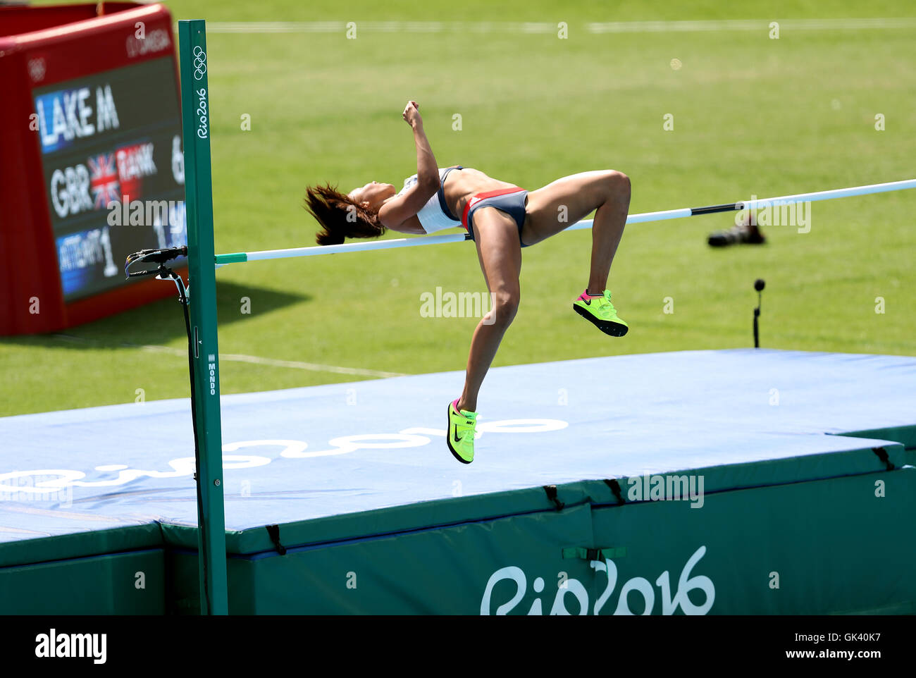 Great Britain S Morgan Lake During The Women S High Jump Qualification At The Olympic Stadium On The Thirteenth Day Of The Rio Olympics Games Brazil Stock Photo Alamy