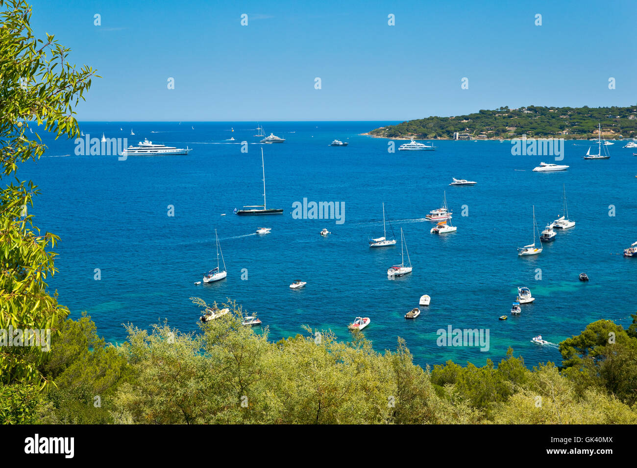 Mediterranean sea From the gulf of Saint Tropez, Graniers Beach, French Riviera, France Stock Photo