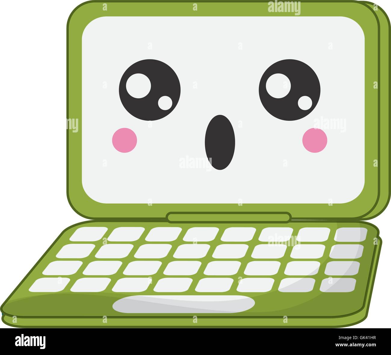 kawaii laptop icon Stock Vector Image & Art - Alamy