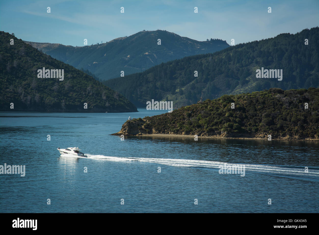 Marlborough Sounds seen from ferry from Wellington to Picton, New