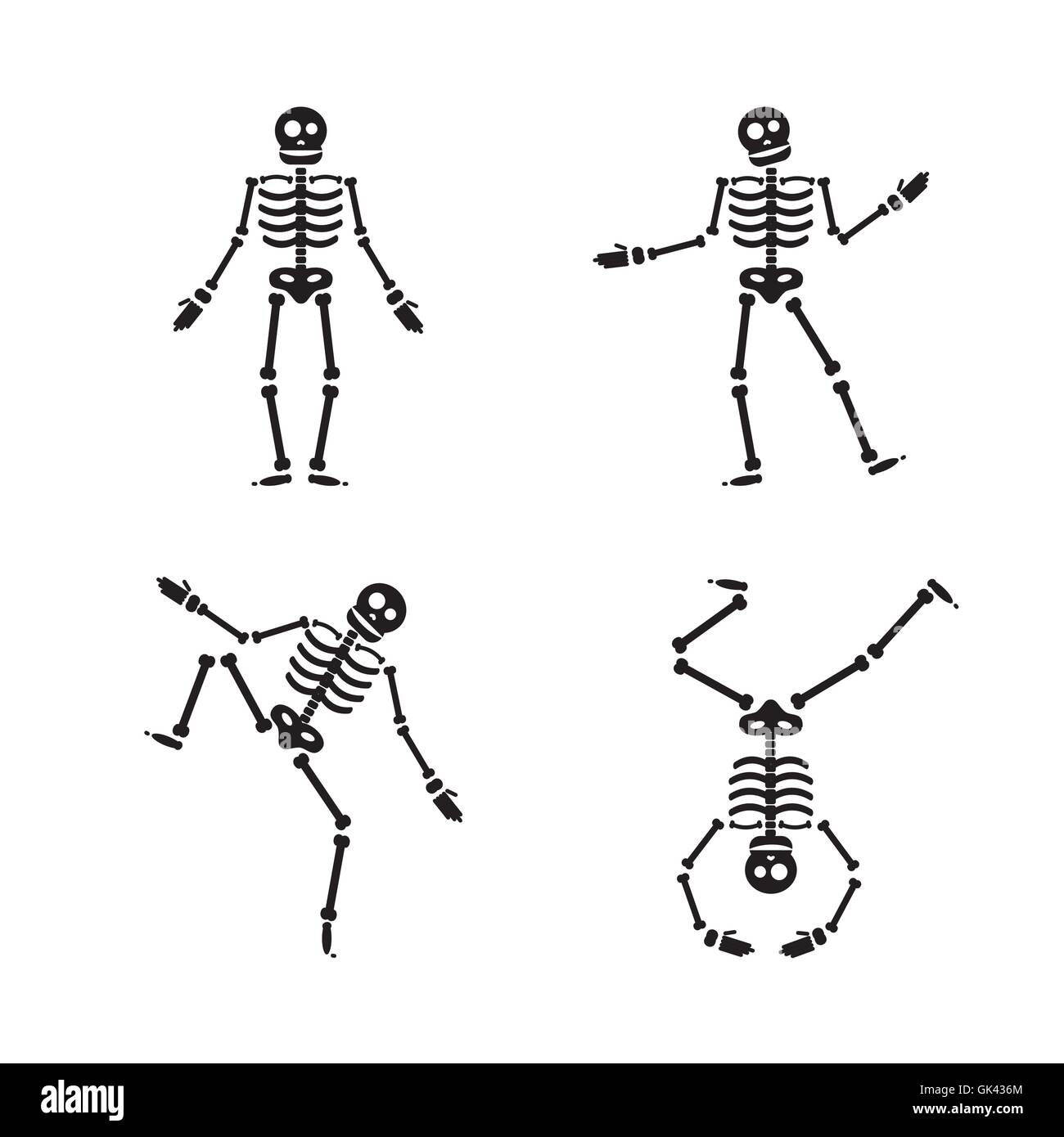 Hand drawn stickman skeleton with silly smile Vector Image