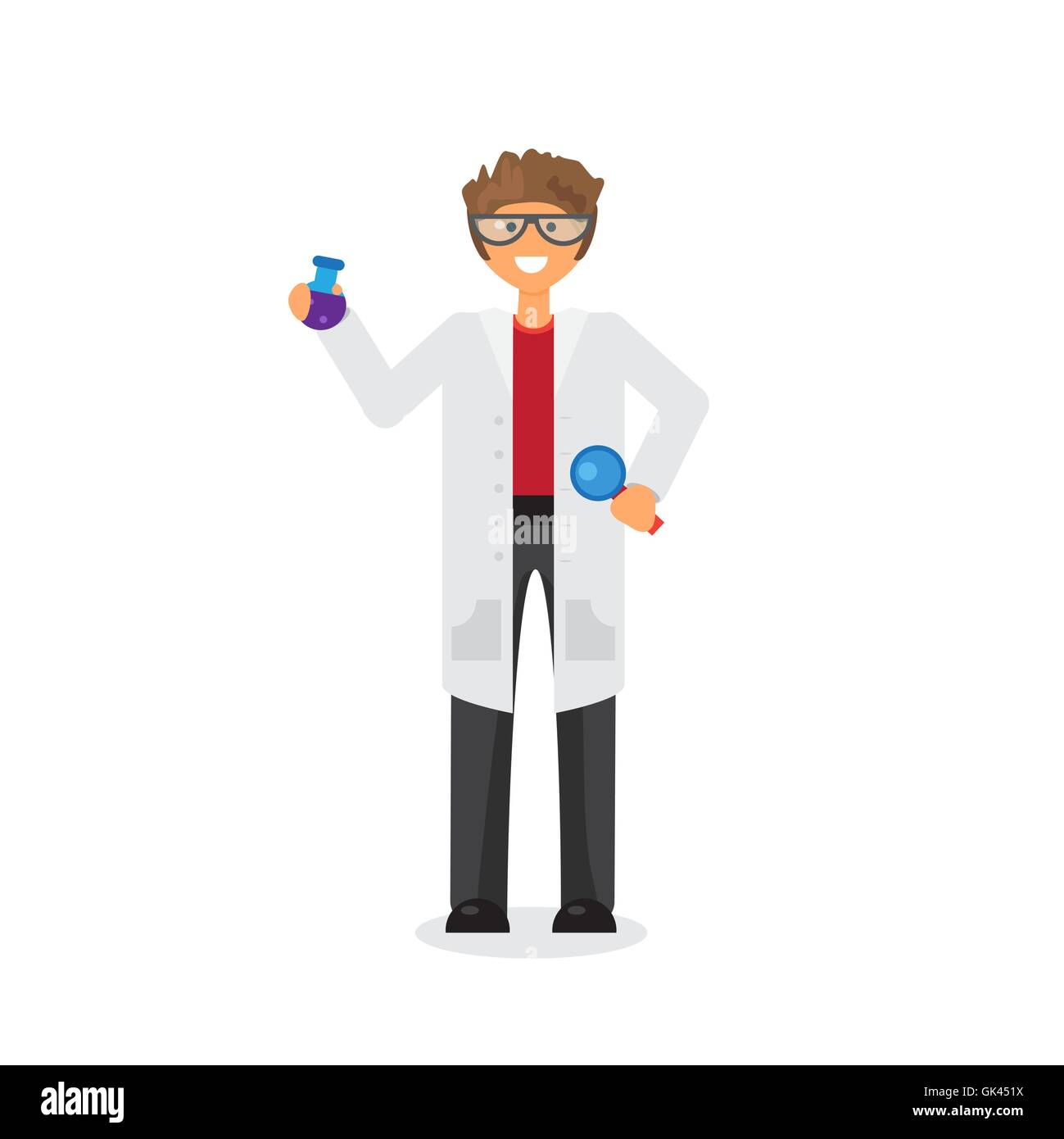 Scientist man chemicals Stock Vector Images - Alamy