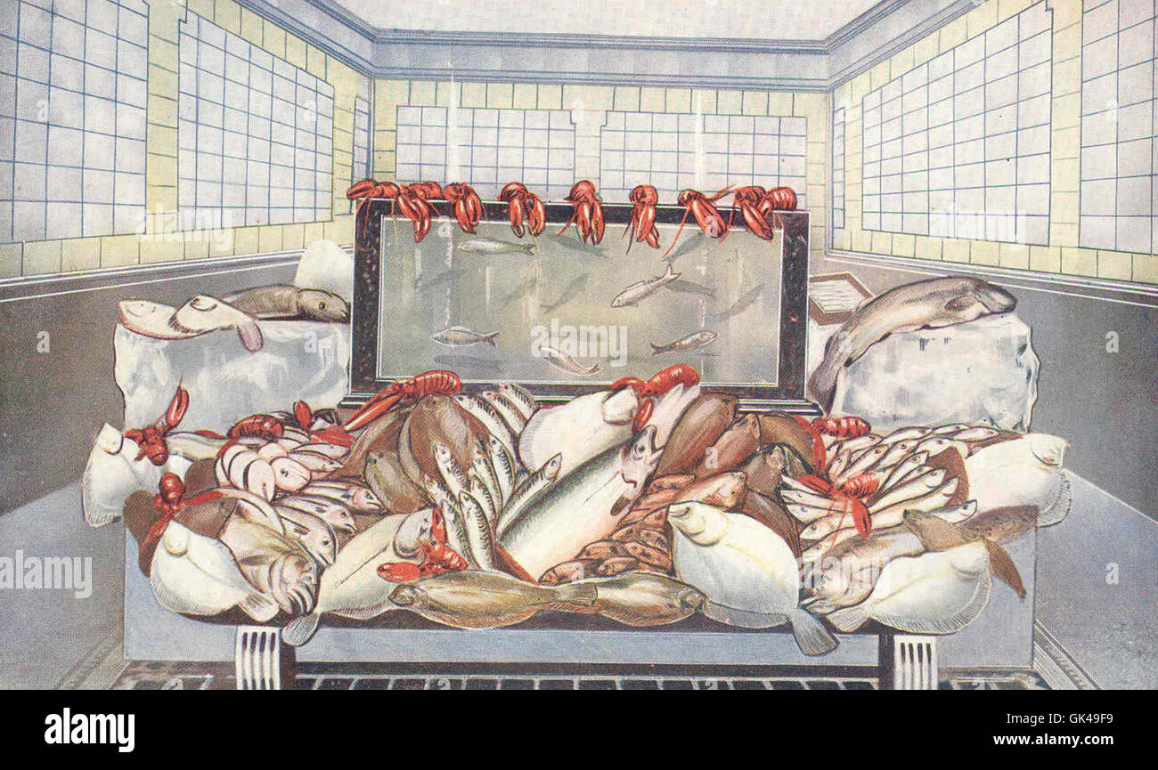 High Class Fish A display of high-class fish in Bond Street showcases premium seafood ...