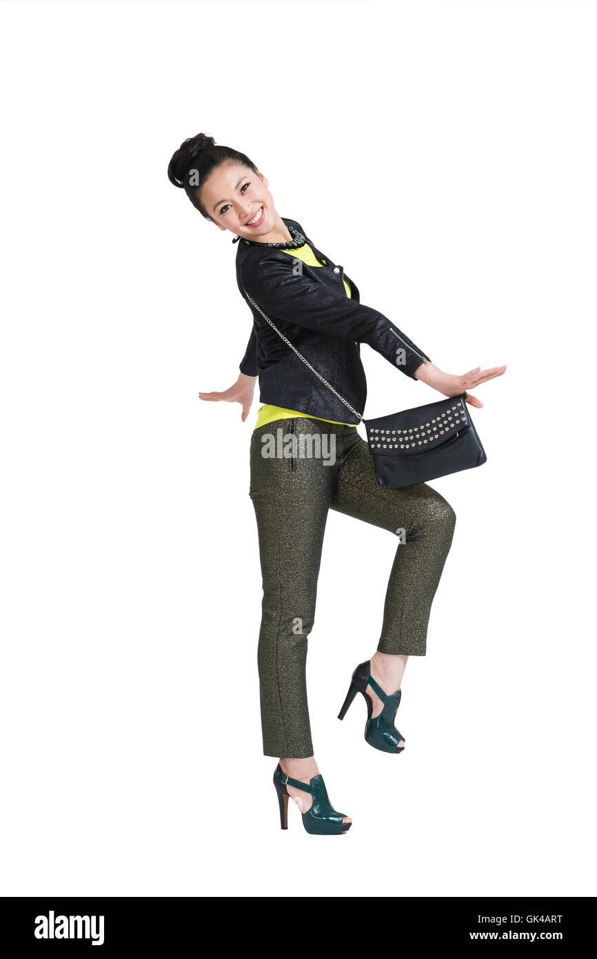 Young woman studio fashion shoot Stock Photo Alamy