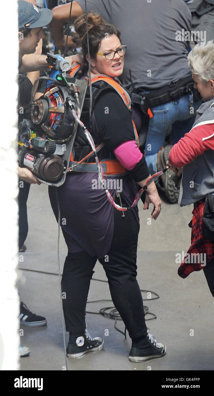 Filming on the set of 'Ghostbusters' Featuring: Melissa McCarthy Stock  Photo - Alamy